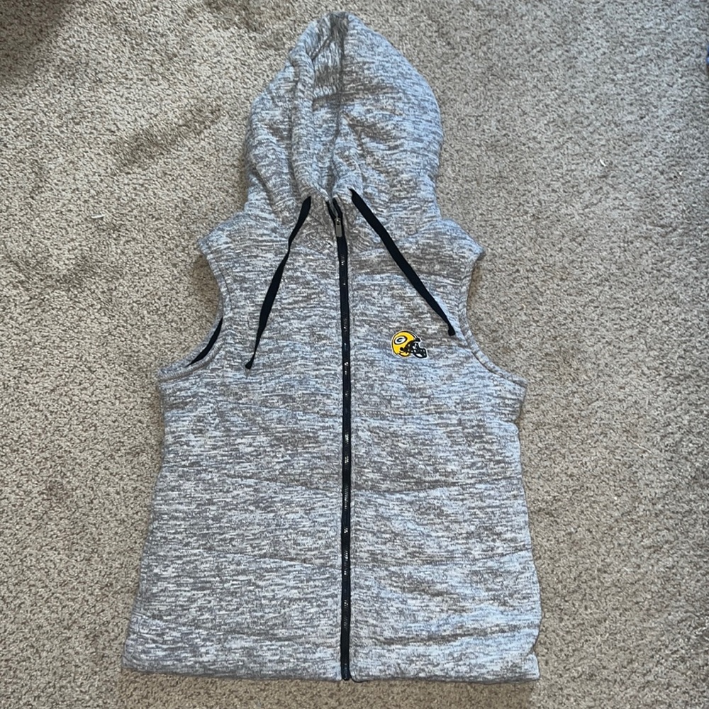 Green Bay Packer Hooded Quilted Vest- Never Worn
